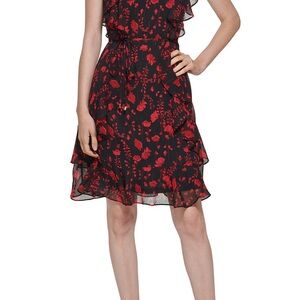 Tommy Hilfiger women's floral-print ruffled fit & flare dres